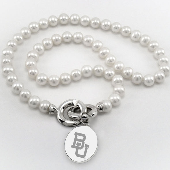 Baylor Pearl Necklace with Sterling Silver Charm Shot #1