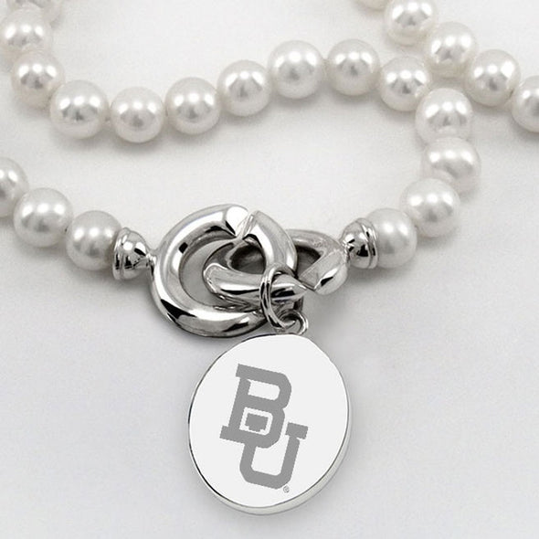 Baylor Pearl Necklace with Sterling Silver Charm Shot #2