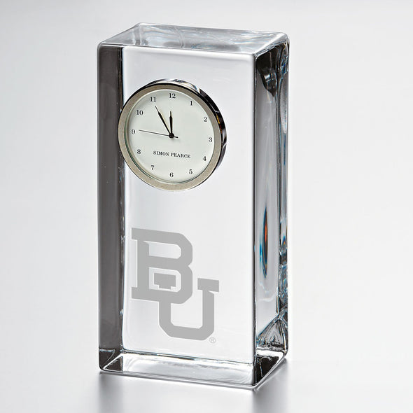 Baylor Tall Glass Desk Clock by Simon Pearce Shot #1