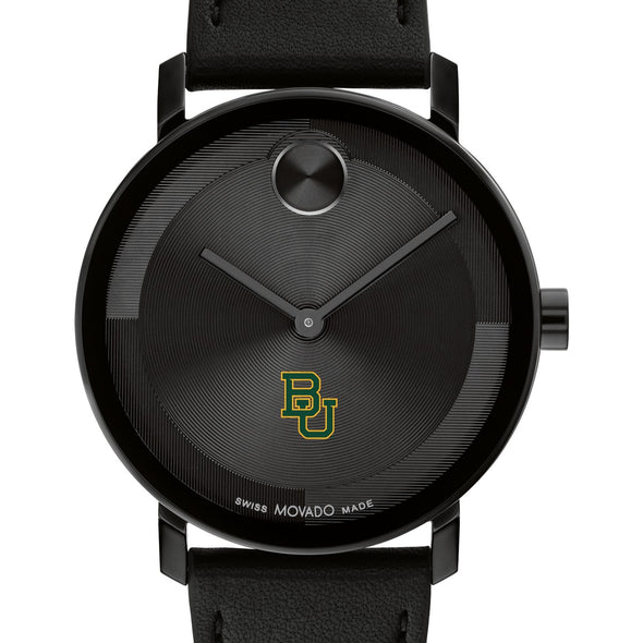 Baylor University Men's Movado BOLD with Black Leather Strap Shot #1
