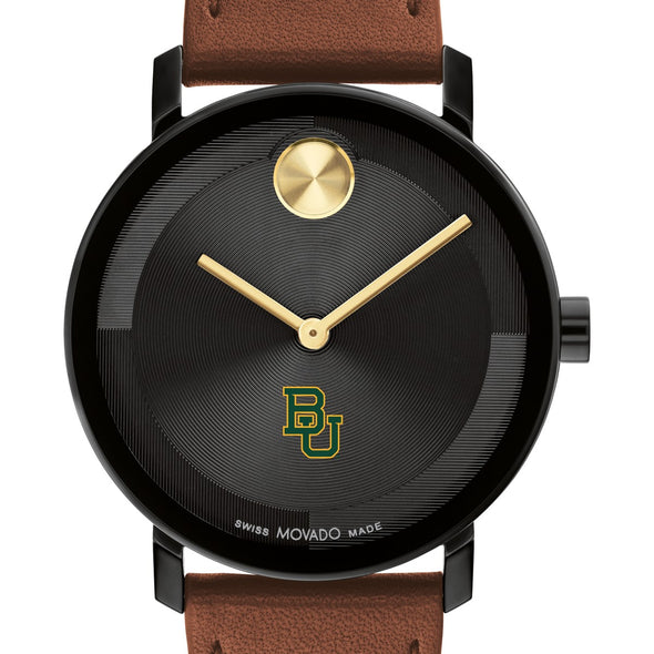 Baylor University Men's Movado BOLD with Cognac Leather Strap Shot #1