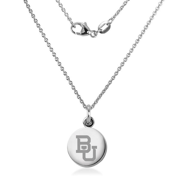 Baylor University Necklace with Charm in Sterling Silver Shot #2