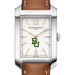 Baylor Women's Baume et Mercier 35X22mm Hampton Watch with Silver Dial & Tan Leather Strap
