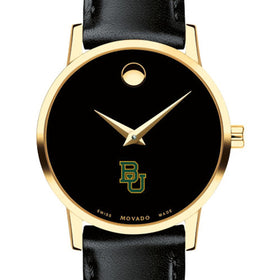 Baylor Women&#39;s Movado Gold Museum Classic Leather Shot #1