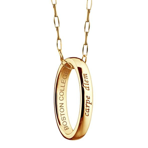 BC Monica Rich Kosann "Carpe Diem" Poesy Ring Necklace Gold Shot #2