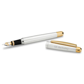 Berkeley Fountain Pen in Sterling Silver with Gold Trim Shot #1
