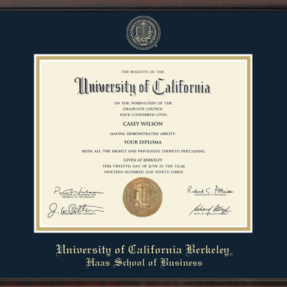 Berkeley Haas Diploma Frame, the Fidelitas Shot #2