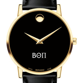 Beta Theta Pi Men's Movado Gold Museum Classic Leather Shot #1