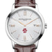 Boston College Men's Baume et Mercier 42mm Classima Watch with Silver Dial & Brown Leather Strap