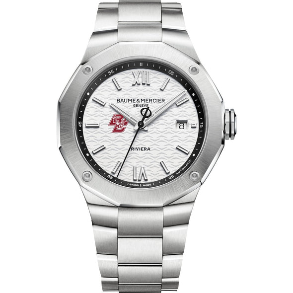 Boston College Men's Baume et Mercier 42mm Riviera Watch with White Dial & Bracelet Shot #2