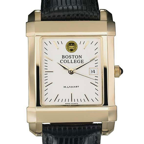 Boston College Men's Gold Quad with Leather Strap Shot #1