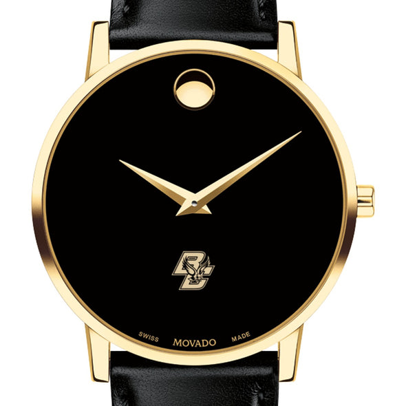Boston College Men's Movado Gold Museum Classic Leather Shot #1