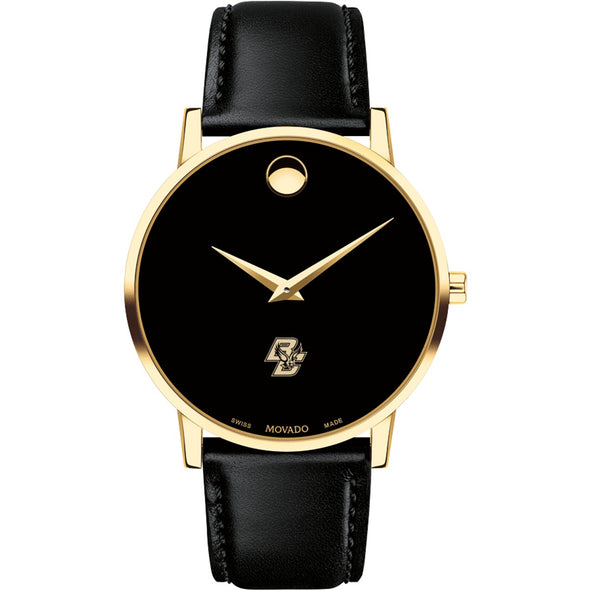 Boston College Men's Movado Gold Museum Classic Leather Shot #2