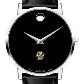 Boston College Men&#39;s Movado Museum with Leather Strap Shot #1