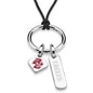 Boston College Silk Necklace with Enamel Charm & Sterling Silver Tag Shot #1