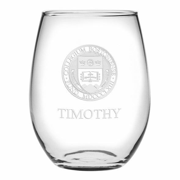 Boston College Stemless Wine Glasses Made in the USA - Set of 2 Shot #1