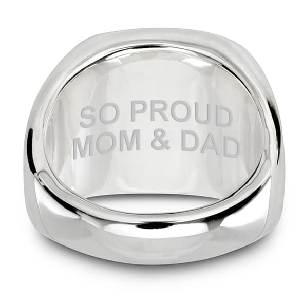 Boston College Sterling Silver Round Signet Ring Shot #5