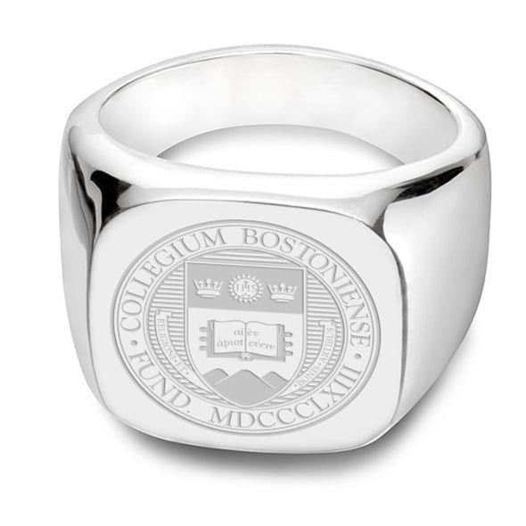 Boston College Sterling Silver Square Cushion Ring Shot #2