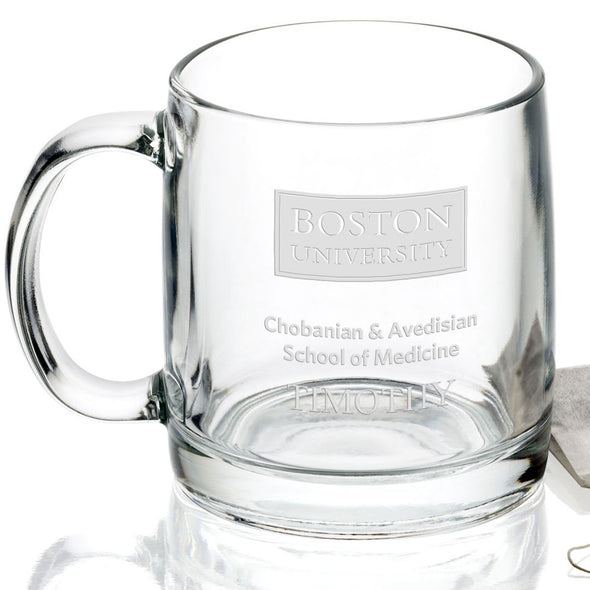 Boston University Chobanian & Avedisian School of Medicine 13 oz Glass Coffee Mug Shot #2