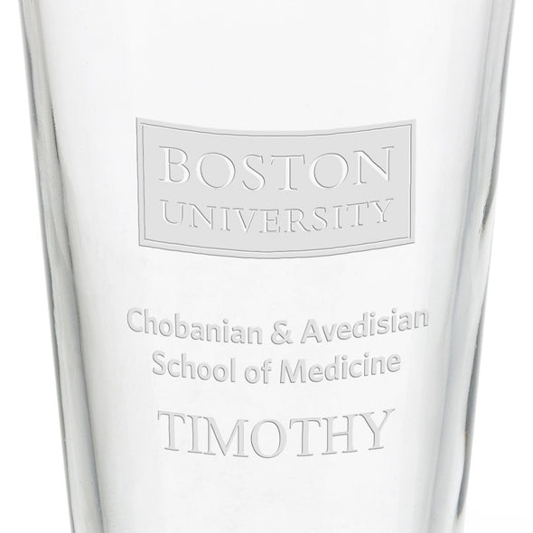 Boston University Chobanian & Avedisian School of Medicine 16 oz Pint Glass Shot #3