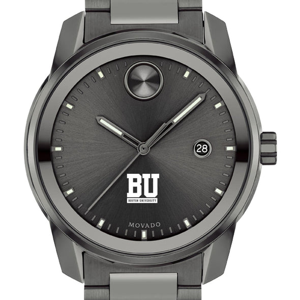 Boston University Men's Movado BOLD Gunmetal Grey with Date Window Shot #1