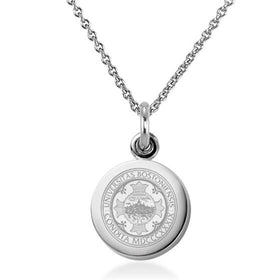 Boston University Necklace with Charm in Sterling Silver Shot #1