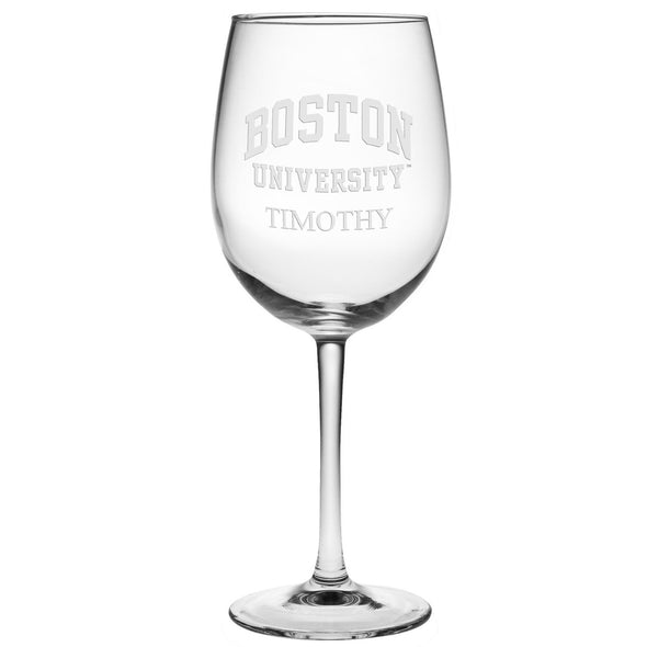 Boston University Red Wine Glasses - Set of 2 - Made in the USA Shot #2