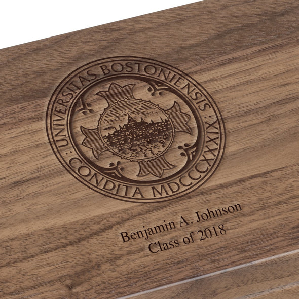 Boston University Solid Walnut Desk Box Shot #2