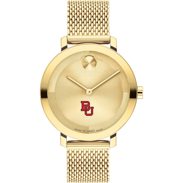 Boston University Women's Movado Bold Gold with Mesh Bracelet Shot #2