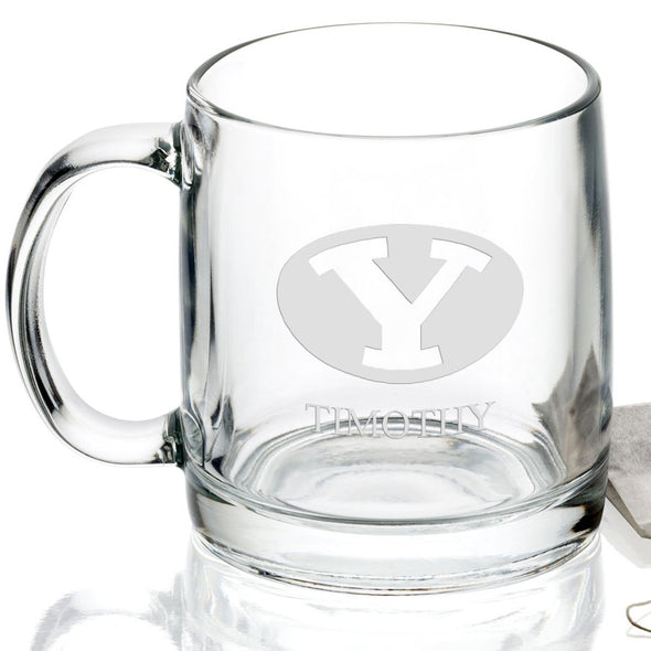 Brigham Young University 13 oz Glass Coffee Mug Shot #2