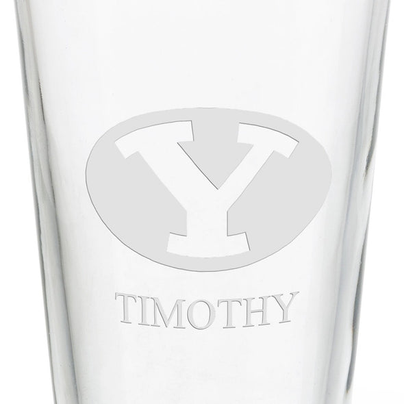 Brigham Young University 16 oz Pint Glass- Set of 2 Shot #3