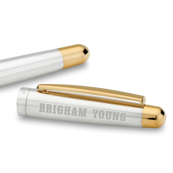Brigham Young University Fountain Pen in Sterling Silver with Gold Trim Shot #2
