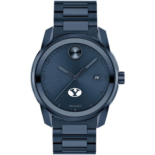 Brigham Young University Men&#39;s Movado BOLD Blue Ion with Date Window Shot #2