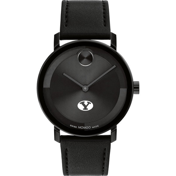 Brigham Young University Men&#39;s Movado BOLD with Black Leather Strap Shot #2