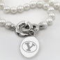 Brigham Young University Pearl Necklace with Sterling Silver Charm Shot #2