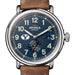 Brigham Young University Shinola Watch, The Runwell Automatic 45 mm Blue Dial and British Tan Strap at M.LaHart & Co.