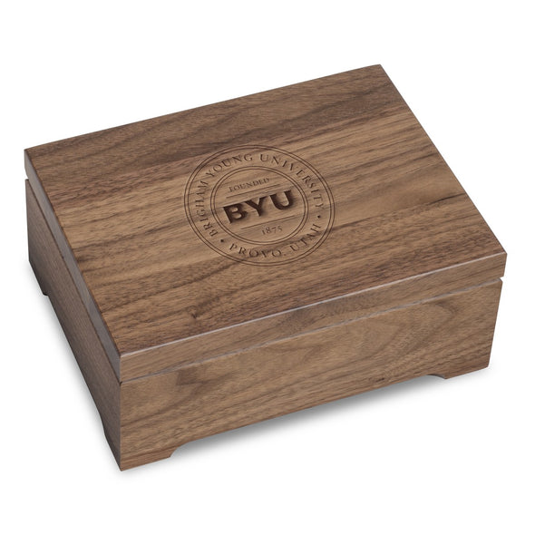 Brigham Young University Solid Walnut Desk Box Shot #1