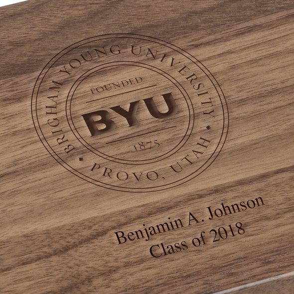Brigham Young University Solid Walnut Desk Box Shot #3