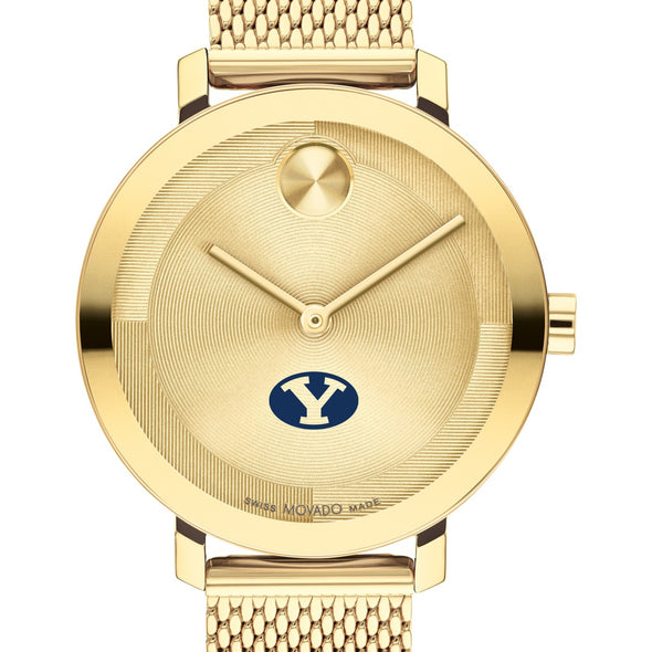 Brigham Young University Women's Movado Bold Gold with Mesh Bracelet Shot #1