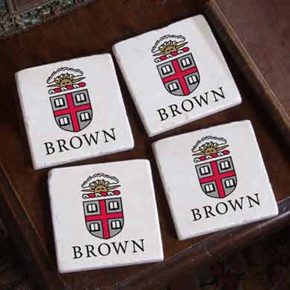 Brown Logos Marble Coasters Shot #1