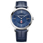 Brown Men's Baume et Mercier 40mm Classima Quartz Watch with Blue Dial & Dark Blue Leather Strap Shot #2