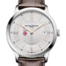 Brown Men's Baume et Mercier 40mm Classima Quartz Watch with Silver Dial & Dark Brown Leather Strap