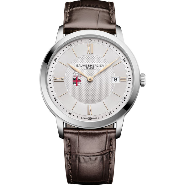 Brown Men's Baume et Mercier 40mm Classima Quartz Watch with Silver Dial & Dark Brown Leather Strap Shot #2