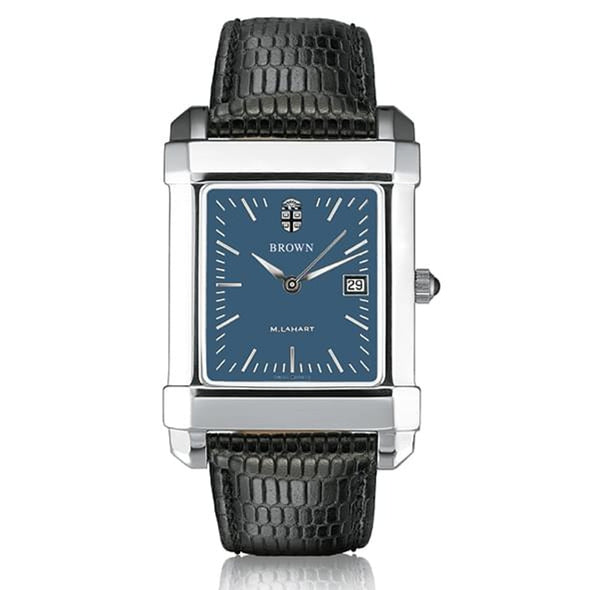 Brown Men's Blue Quad Watch with Leather Strap Shot #2