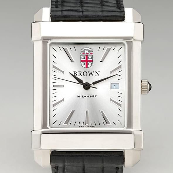 Brown Men's Collegiate Watch with Leather Strap Shot #1