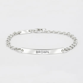 Brown Petite ID Bracelet Shot #1