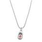 Brown Sterling Silver Necklace with Enamel Charm Shot #1