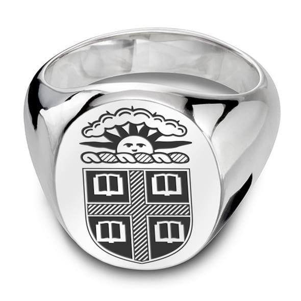 Brown Sterling Silver Oval Signet Ring Graduation Gift Selection