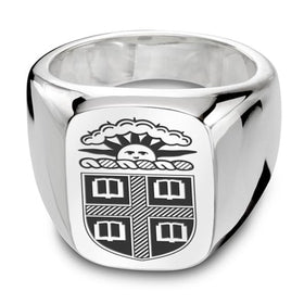 Brown Sterling Silver Rectangular Cushion Ring Shot #1