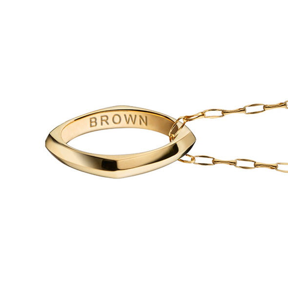 Brown University Monica Rich Kosann Poesy Ring Necklace in Gold Shot #3
